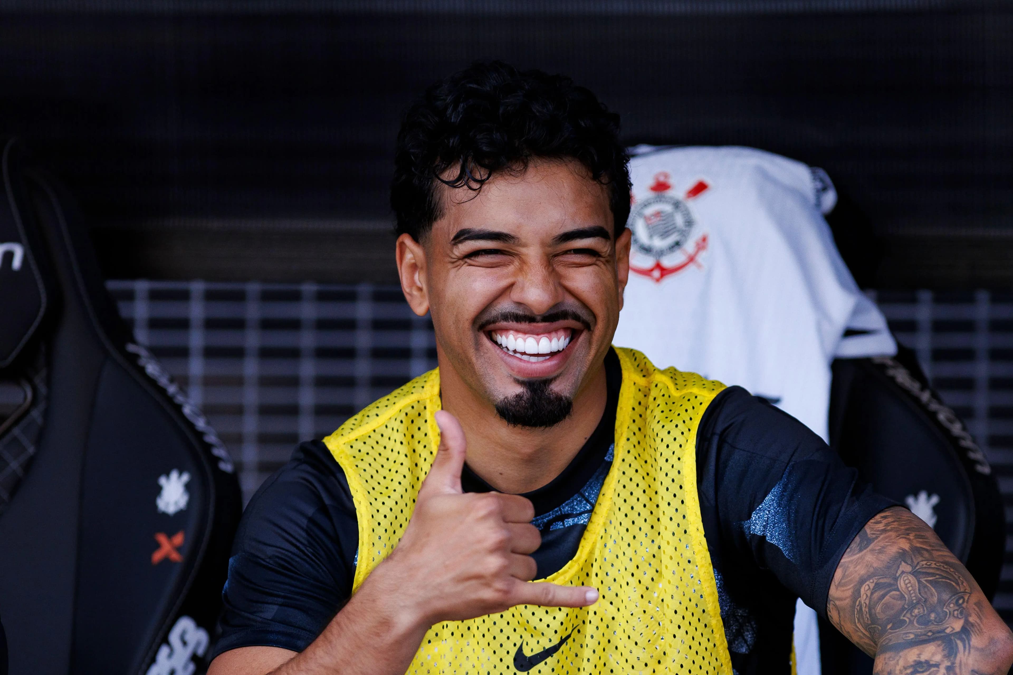 Matheus Bidu, do Corinthians, antes da partida do Brasileirão Betano 2025 entre Corinthians e Fortaleza, no Estádio Neo Química Arena, em 03 de agosto de 2025, em São Paulo, Brasil.